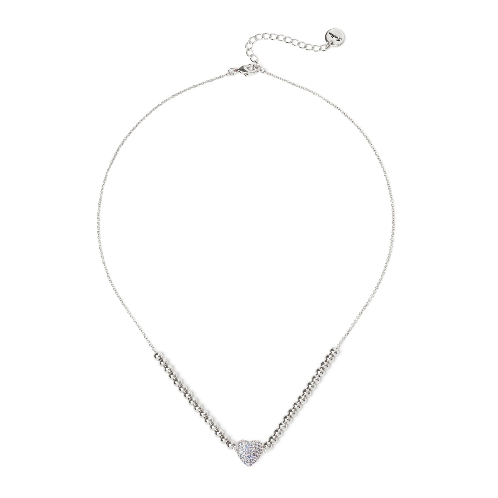 Boule and heart choker Petit Pavè - Blue - Sodini Bijoux