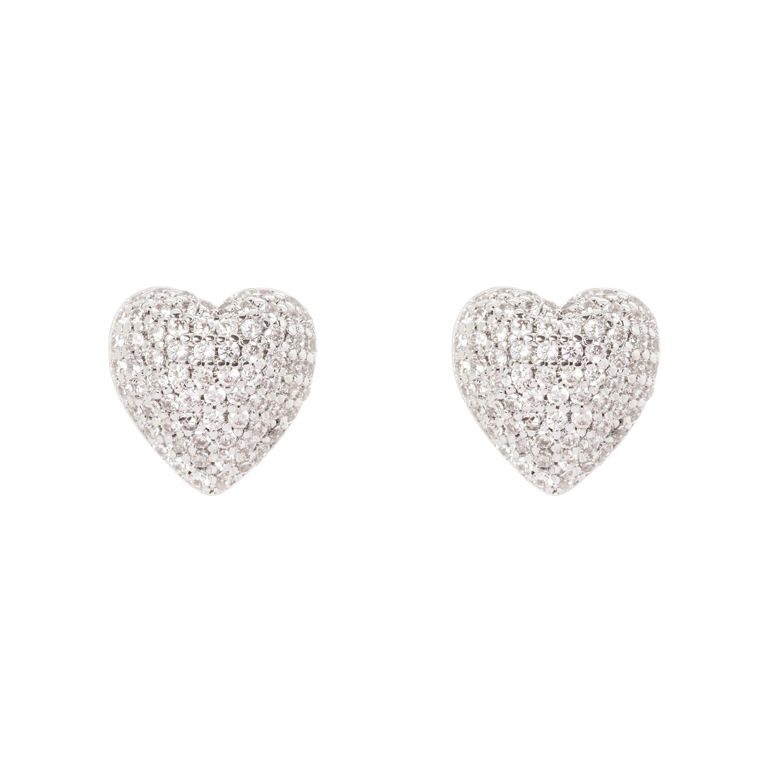 Orecchini a cuore Petit Pavè - Bianco - Sodini Bijoux