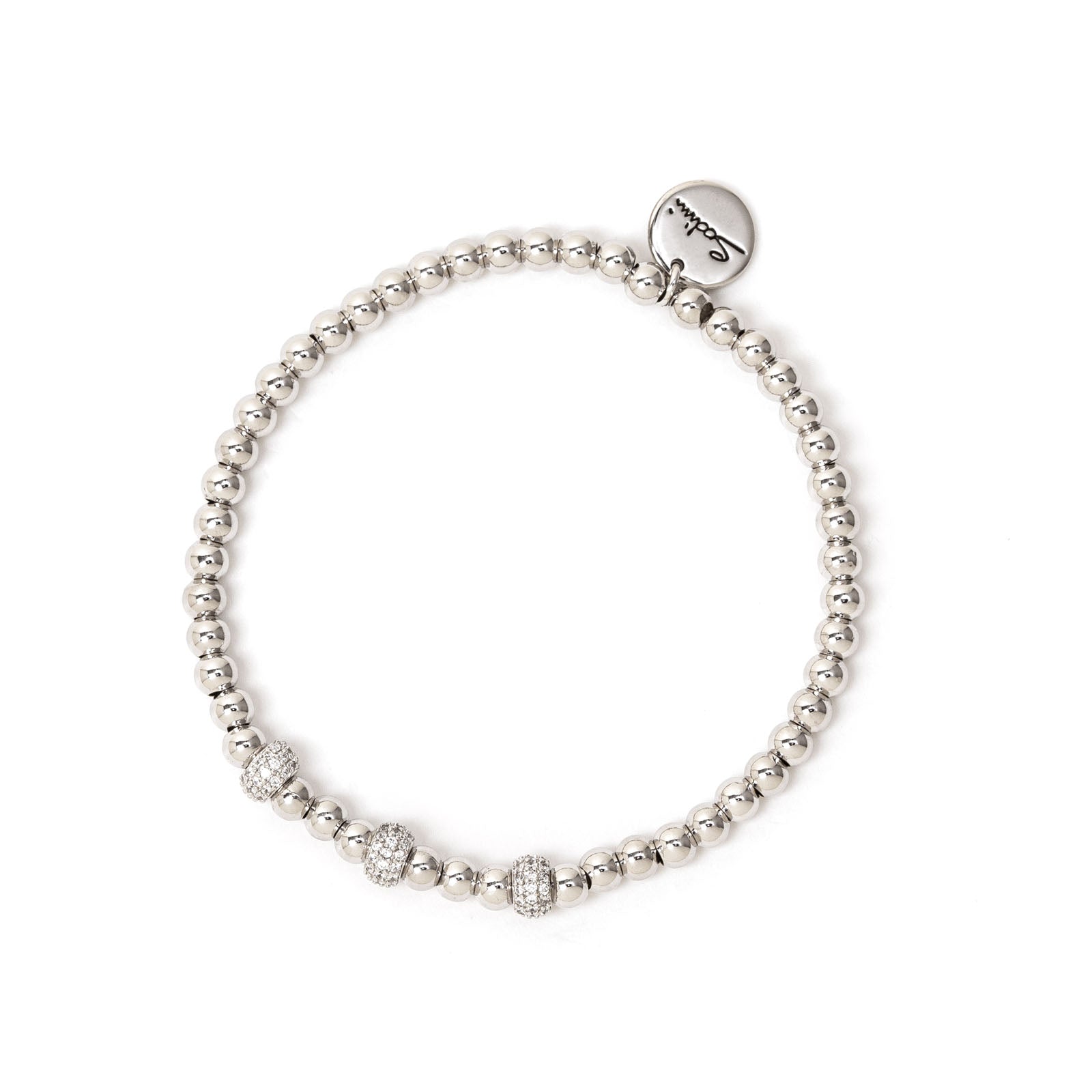Bracciale elastico sfere e anelli di zirconi Judith - Argento - Sodini Bijoux