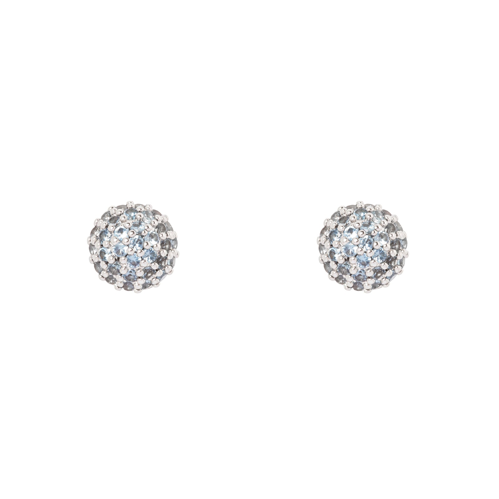 Half sphere earrings Petit Pavè - Blue - Sodini Bijoux