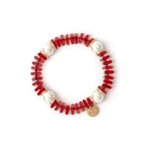 Bracciale Jane Rosso e Perla - Rosso - Sodini Bijoux