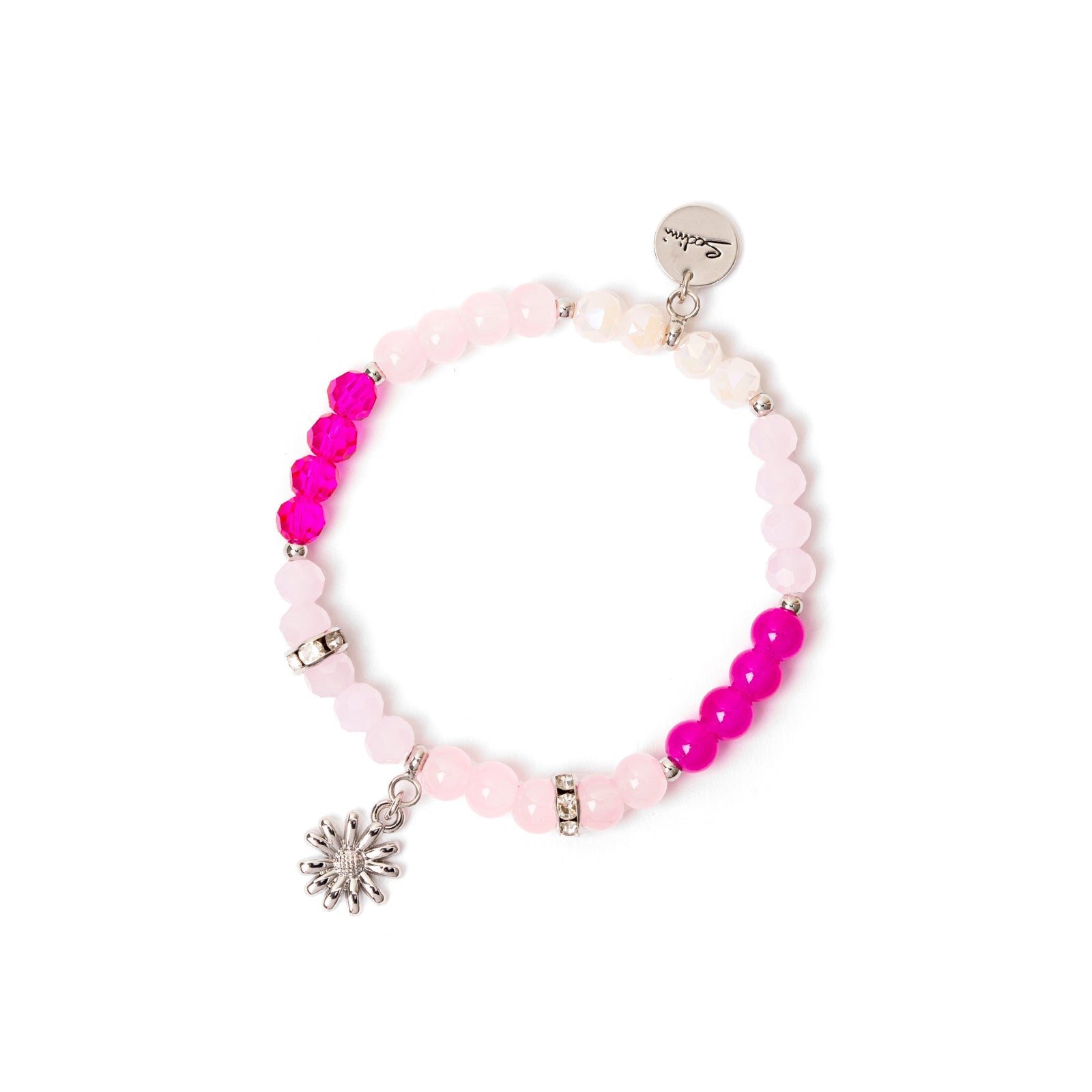 Bracciale elastico sfere, anellini e margheritina Summer Bouquet - Rosa - Sodini Bijoux