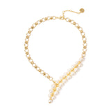 Short necklace with pearls segment Ninive - Gold - Sodini Bijoux