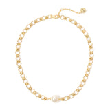 Short chain necklace with pearl Ninive - Gold - Sodini Bijoux