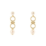 Two hoops and two pearls earrings Ninive - Gold - Sodini Bijoux