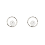Pearl in hoop earrings Ninive - Silver - Sodini Bijoux