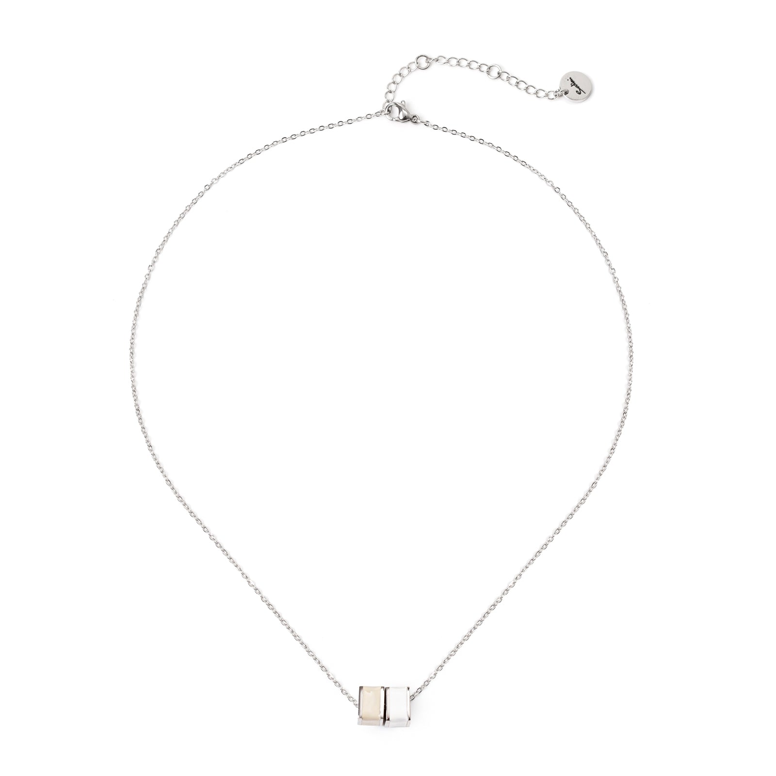 Girocollo a due cubetti Candy - Bianco e grigio - Sodini Bijoux