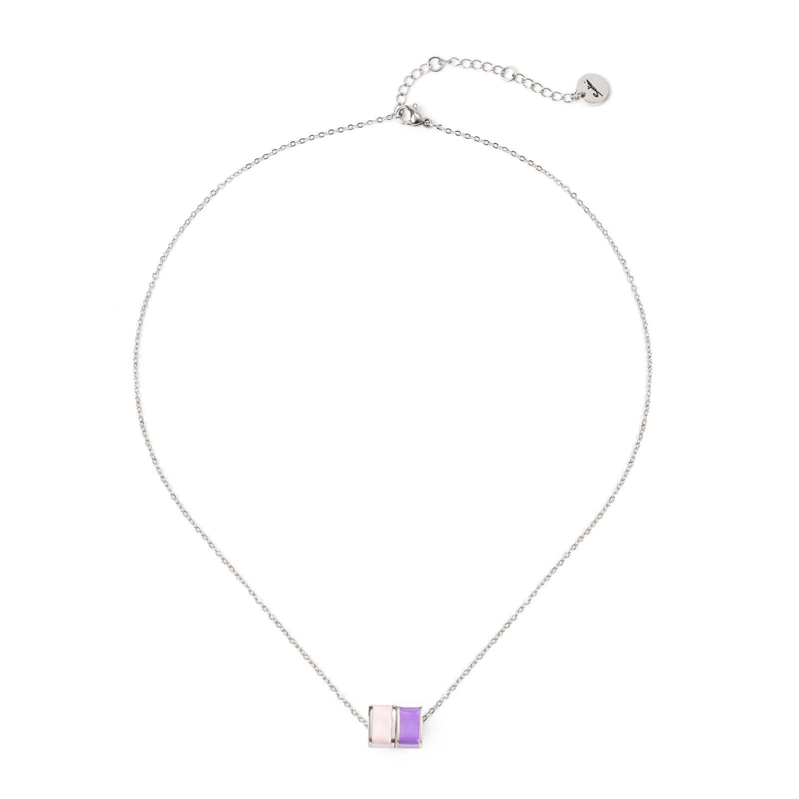 Choker with two cubes Candy - Purple and pink - Sodini Bijoux