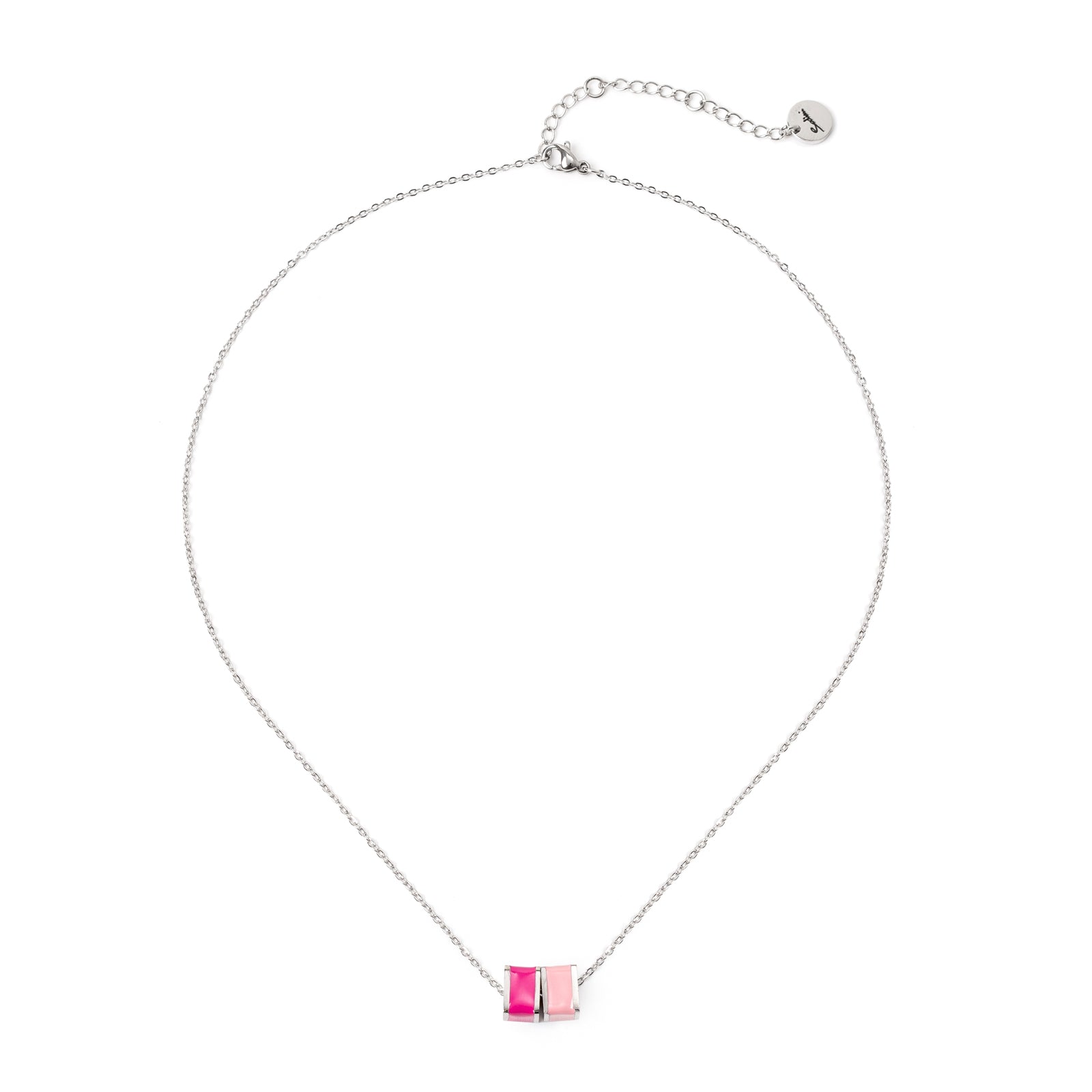 Choker with two cubes Candy - Pink and Fucsia - Sodini Bijoux