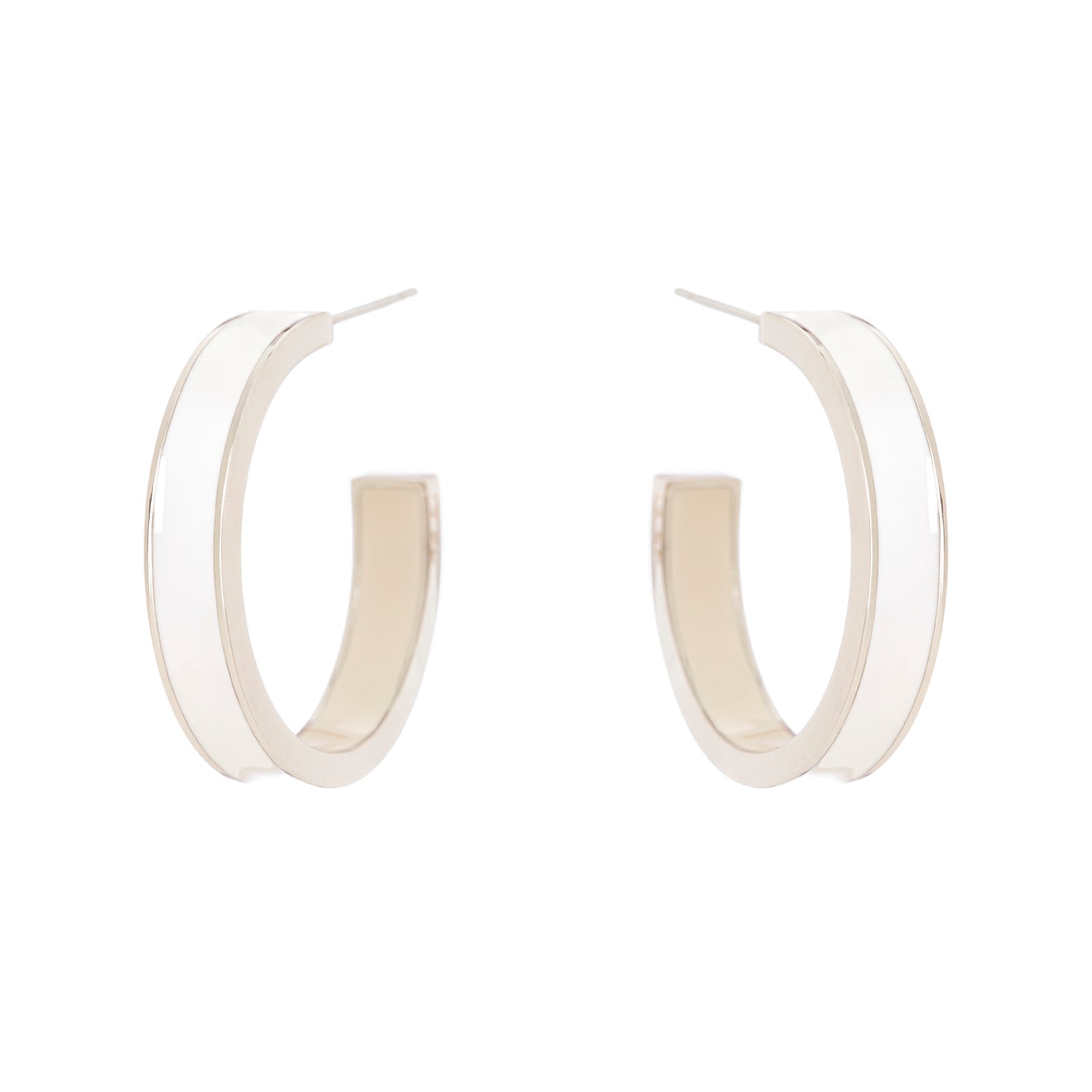 Orecchini a fascia Candy - Bianco e grigio - Sodini Bijoux