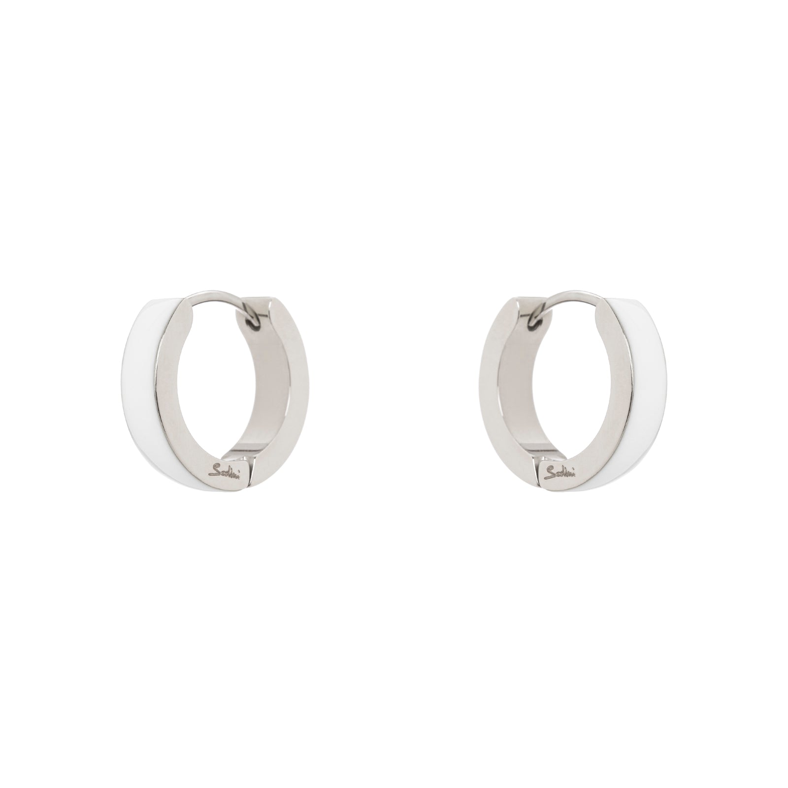 Piccoli orecchini a fascia Candy - Bianco - Sodini Bijoux