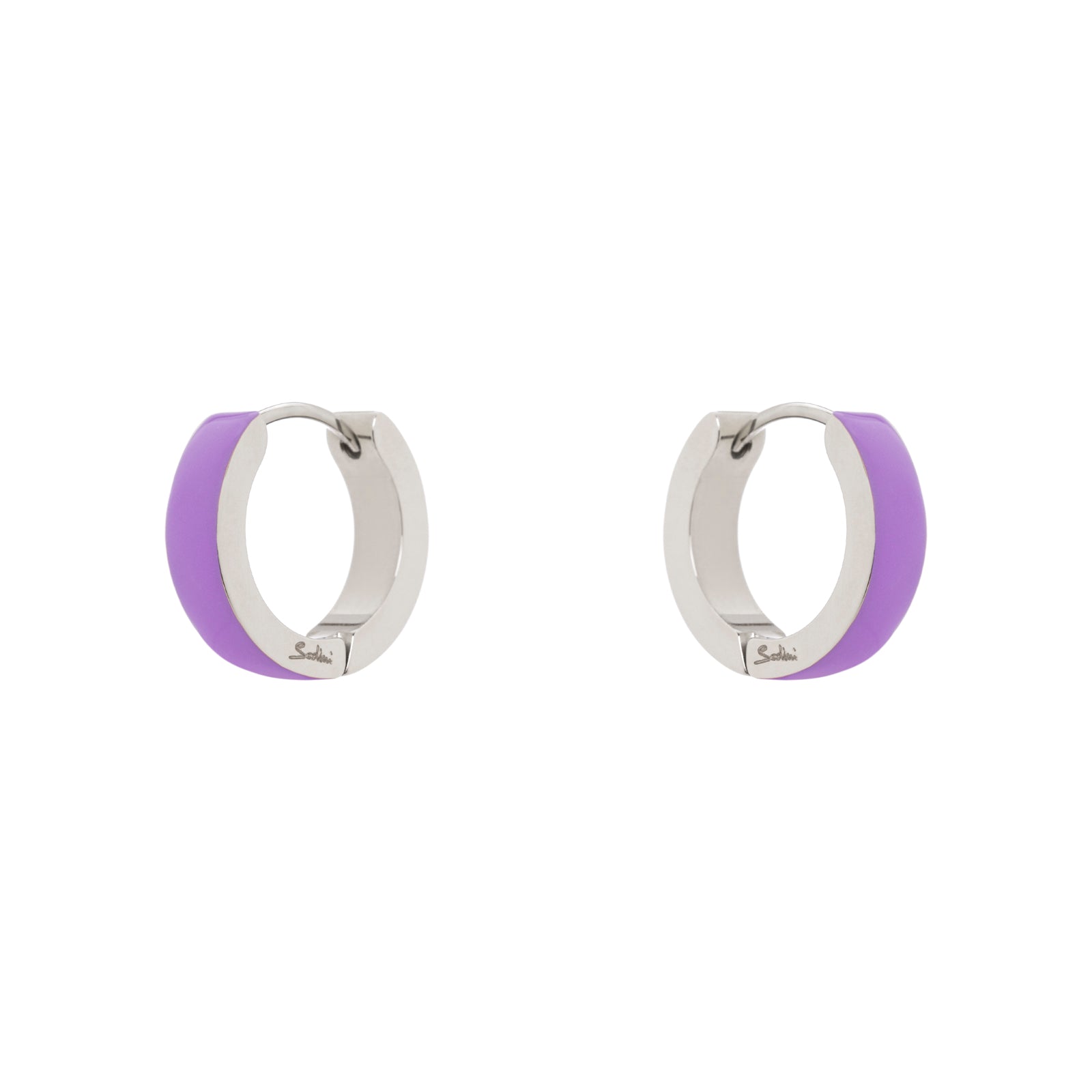 Piccoli orecchini a fascia Candy - Viola - Sodini Bijoux