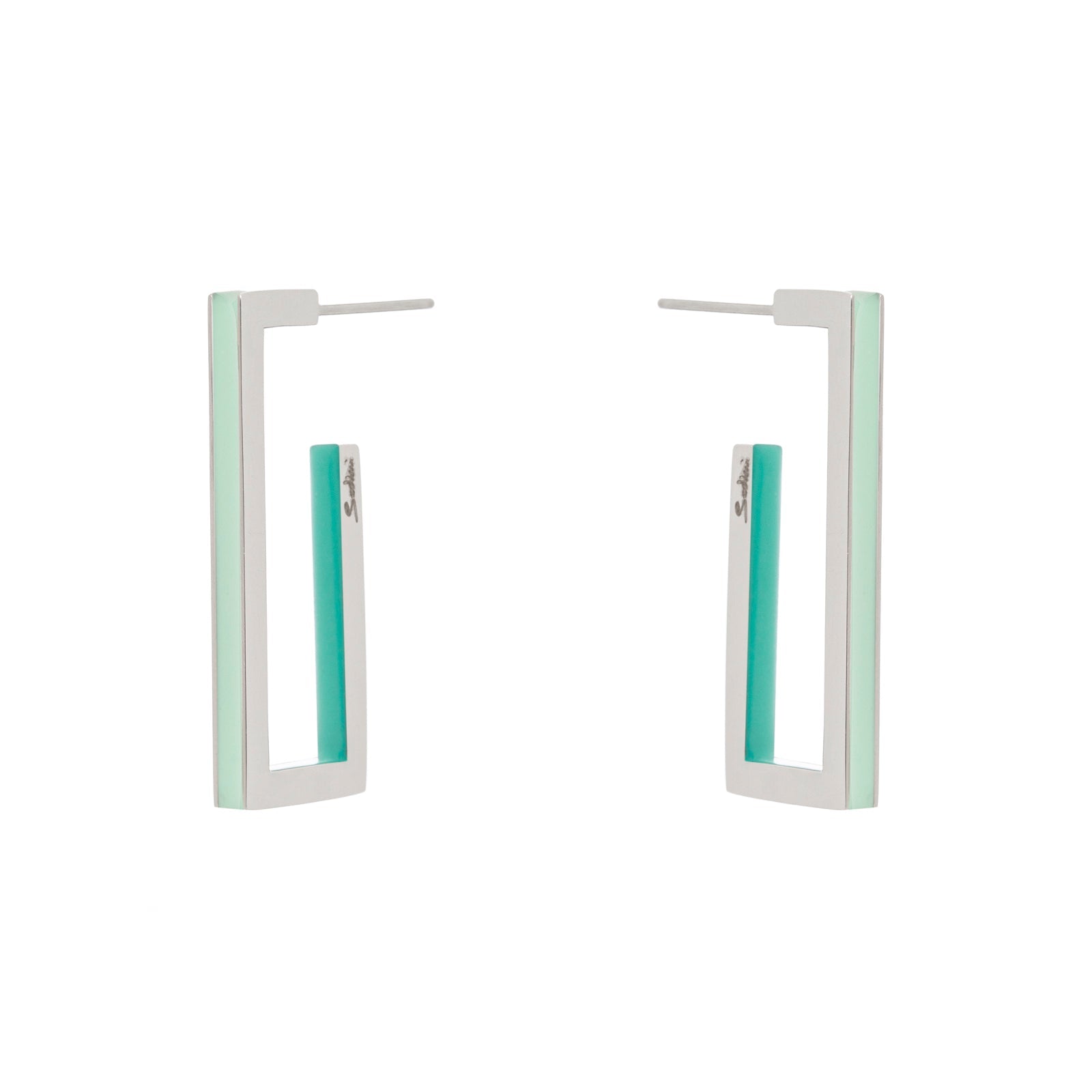 Orecchini a cerchio geometrico Candy - Acquamarina - Sodini Bijoux