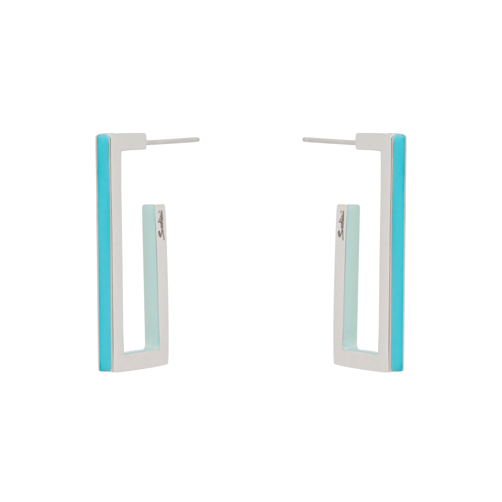 Orecchini a cerchio geometrico Candy - Blu - Sodini Bijoux