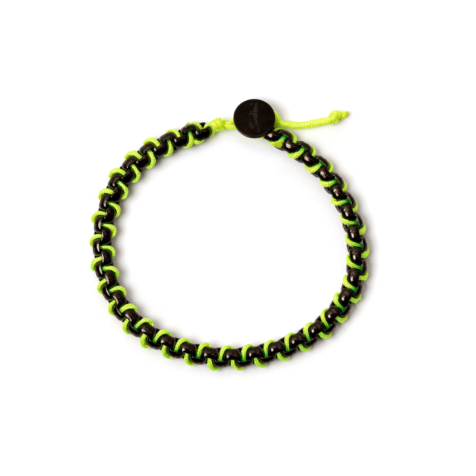 Bracciale catena e cordino Fusion - Nero e giallo - Sodini Bijoux