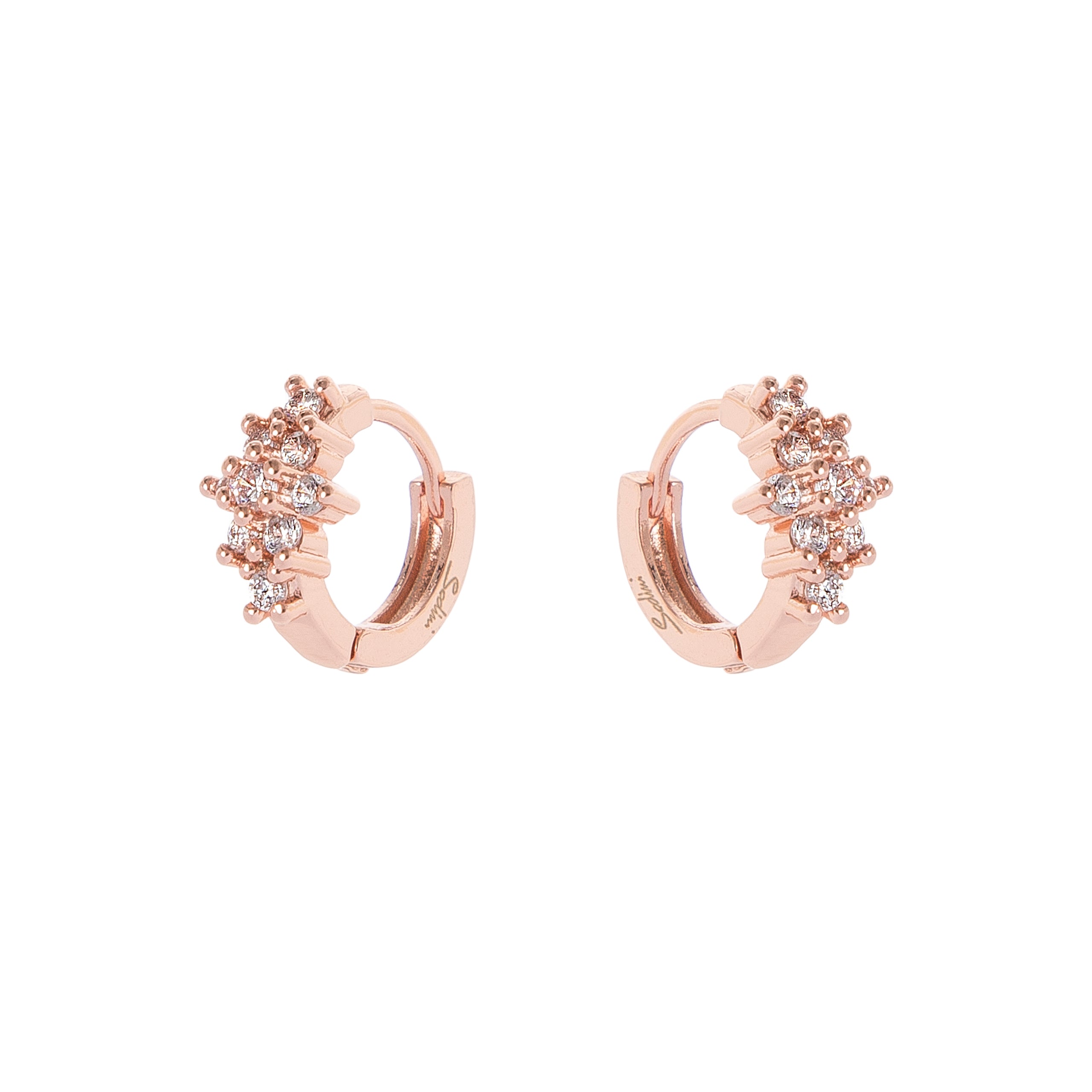Orecchini nebulosa di cristalli Malibù - Oro rosa - Sodini Bijoux