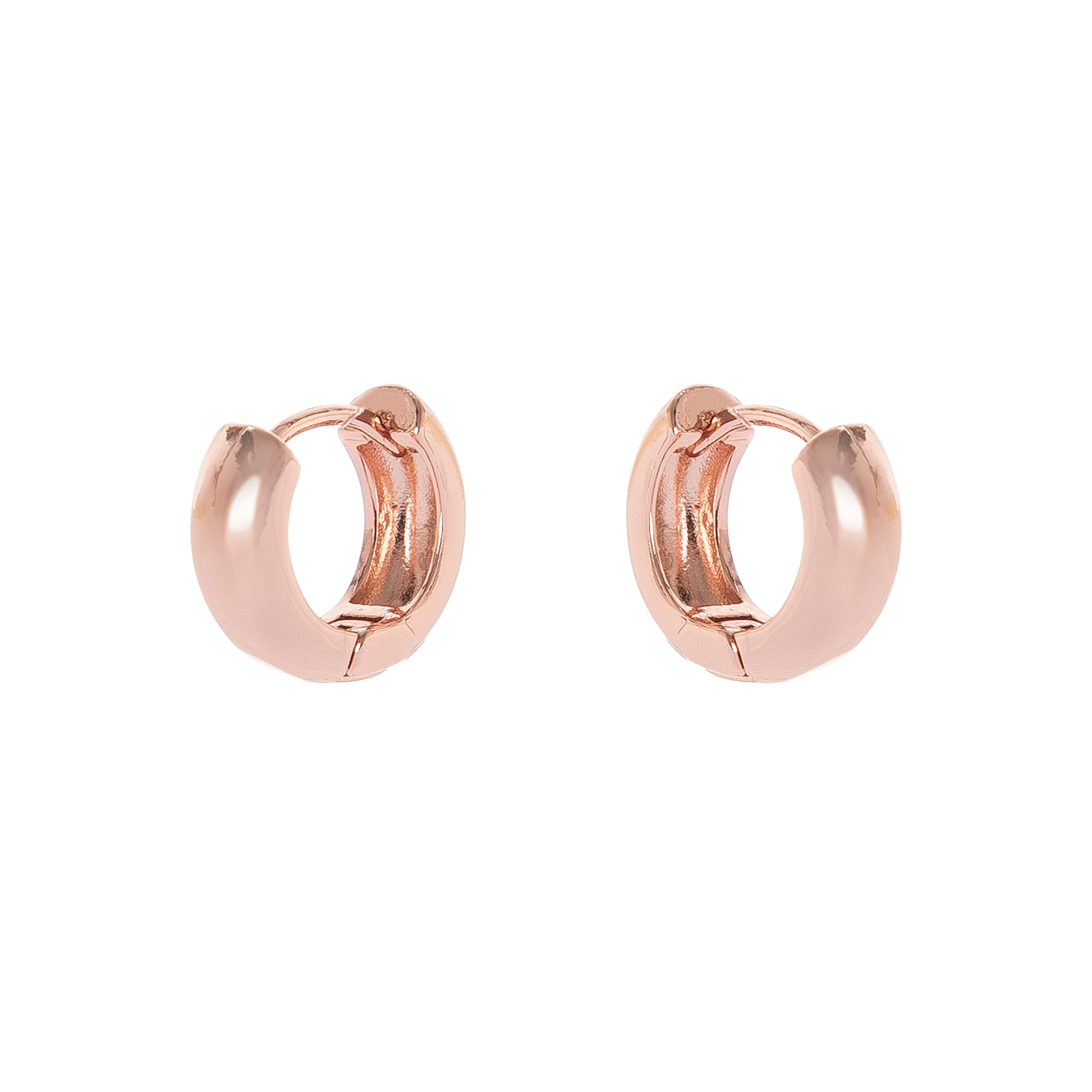 Semi round hoop earrings Malibù - Pink gold - Sodini Bijoux