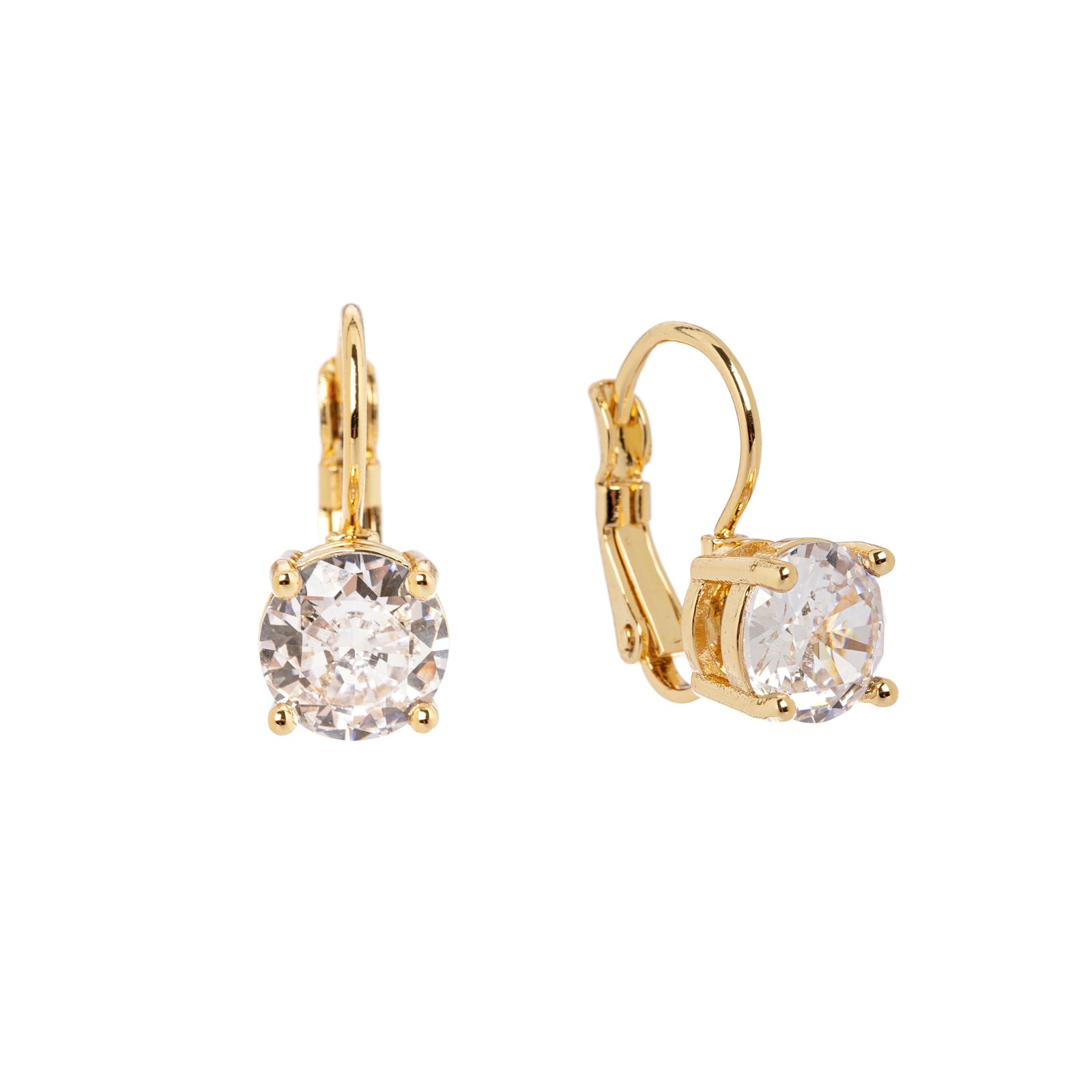 Light point leverback earrings Kristall - Gold and white - Sodini Bijoux