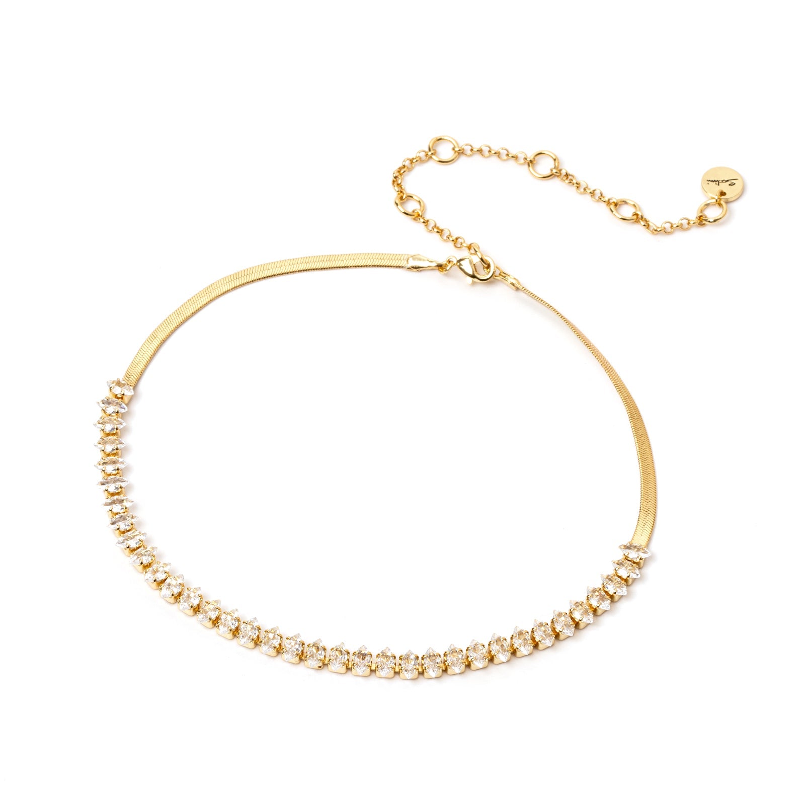 Choker with a string of zirconias Crystalline - Gold and white - Sodini Bijoux
