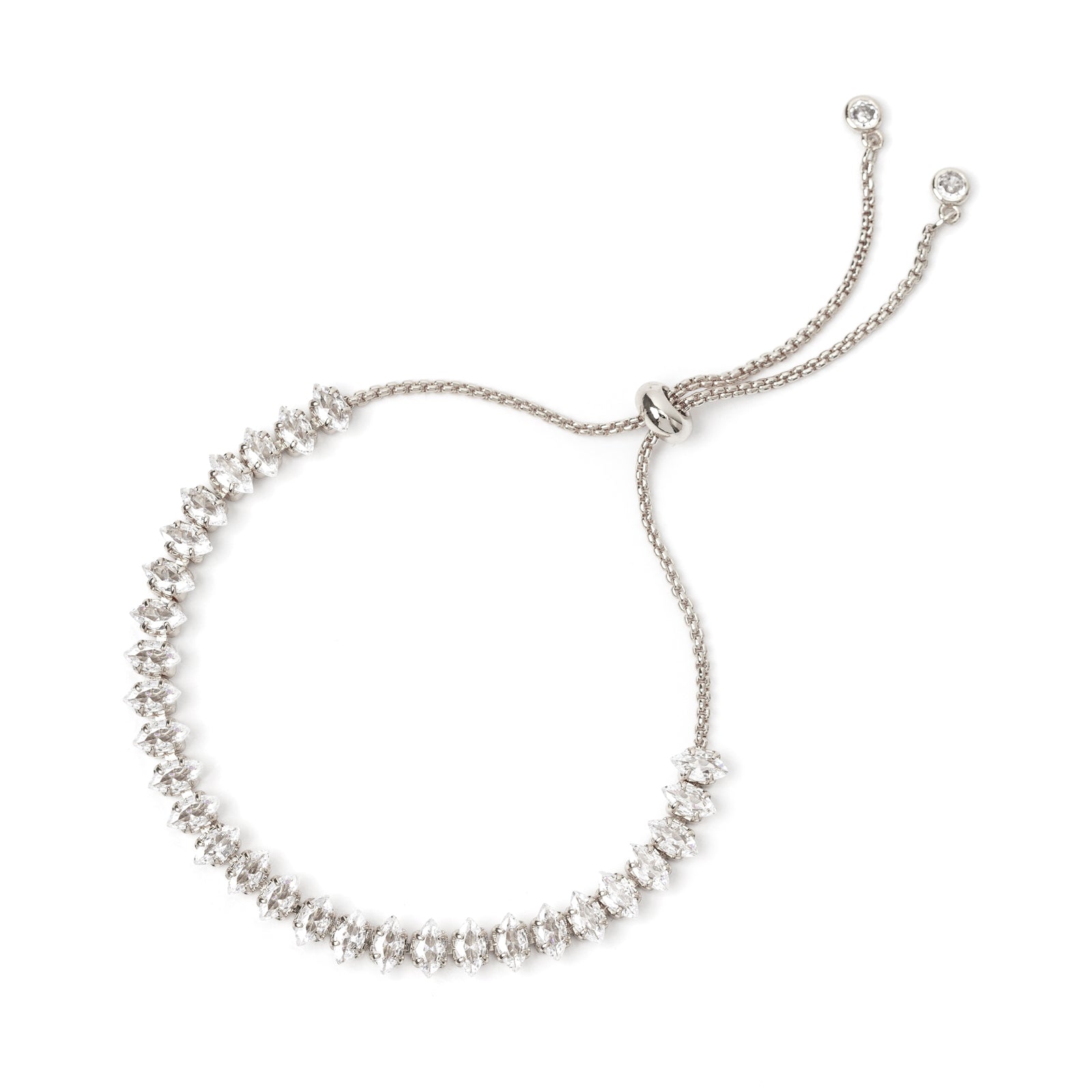 Bracciale con filo di zirconi Crystalline - Rodio e bianco - Sodini Bijoux