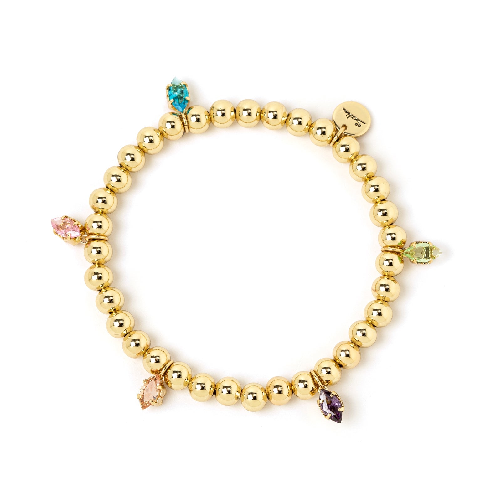 Bracciale elastico Crystalline - Oro e multicolor - Sodini Bijoux