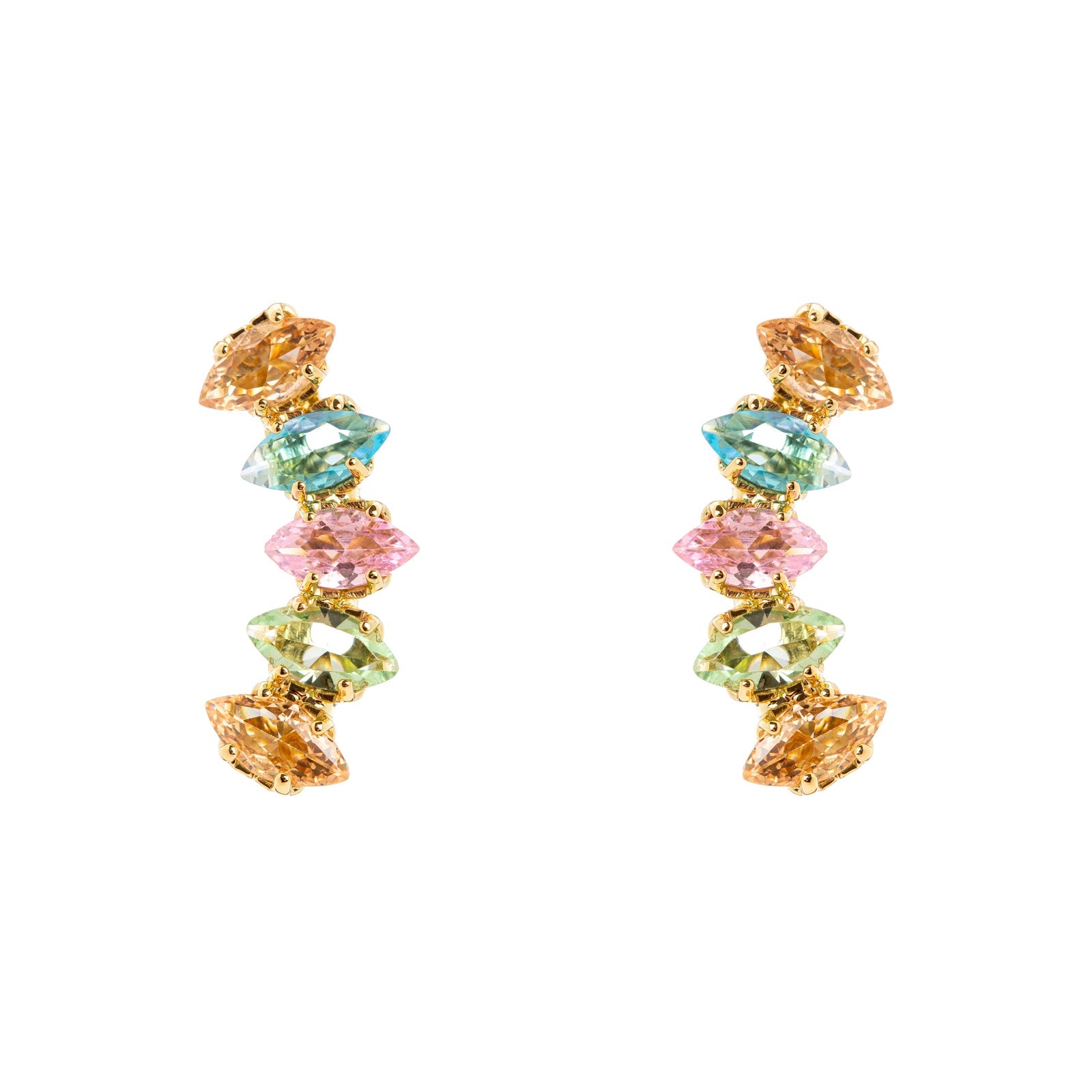 Orecchini ad arco Crystalline - Oro e multicolor - Sodini Bijoux
