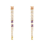 Orecchini lunghi a due segmenti Ishtar - Multicolor - Sodini Bijoux