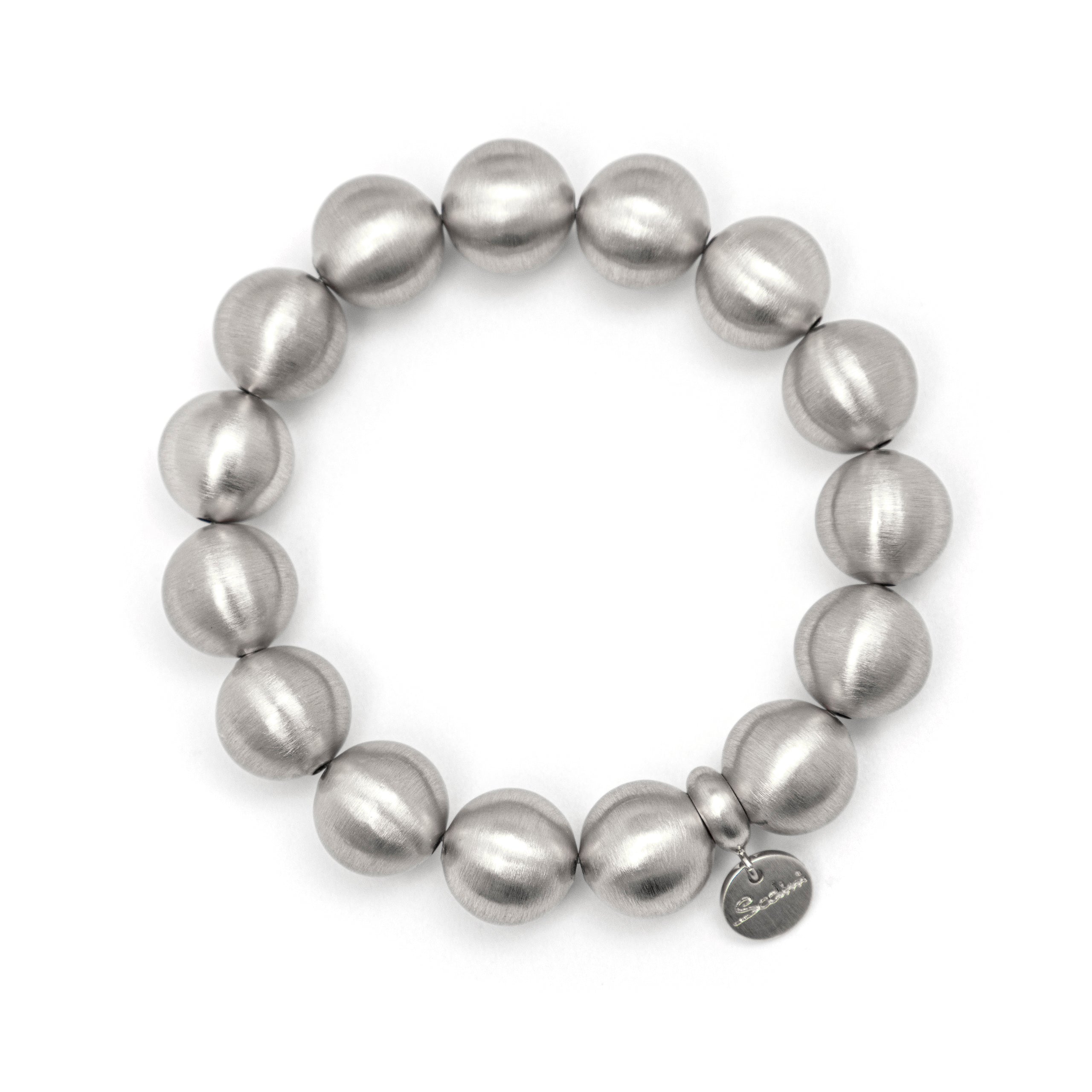 Bracciale elastico maxi boule Sissi - Argento opaco - Sodini Bijoux