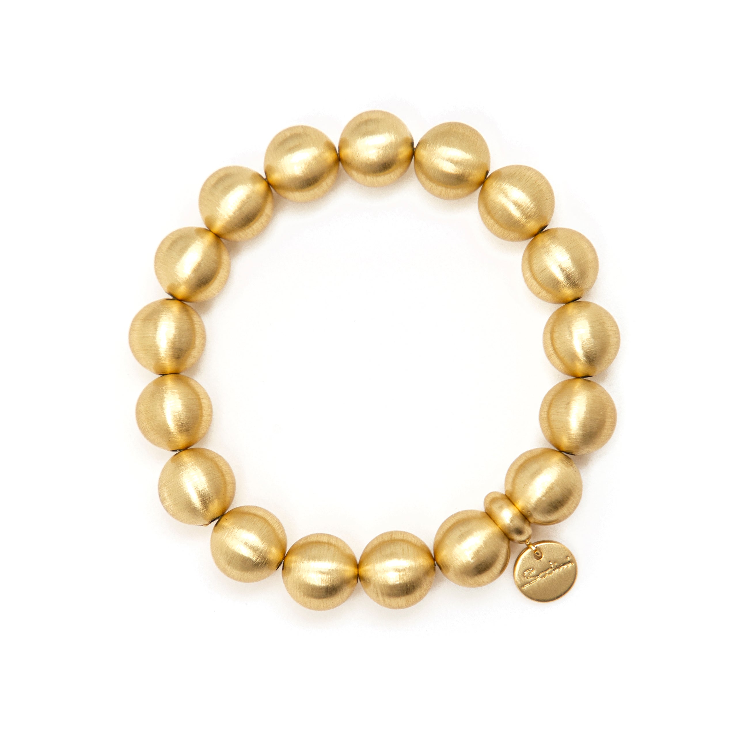 Bracciale elastico grandi boule Sissi - Oro opaco - Sodini Bijoux