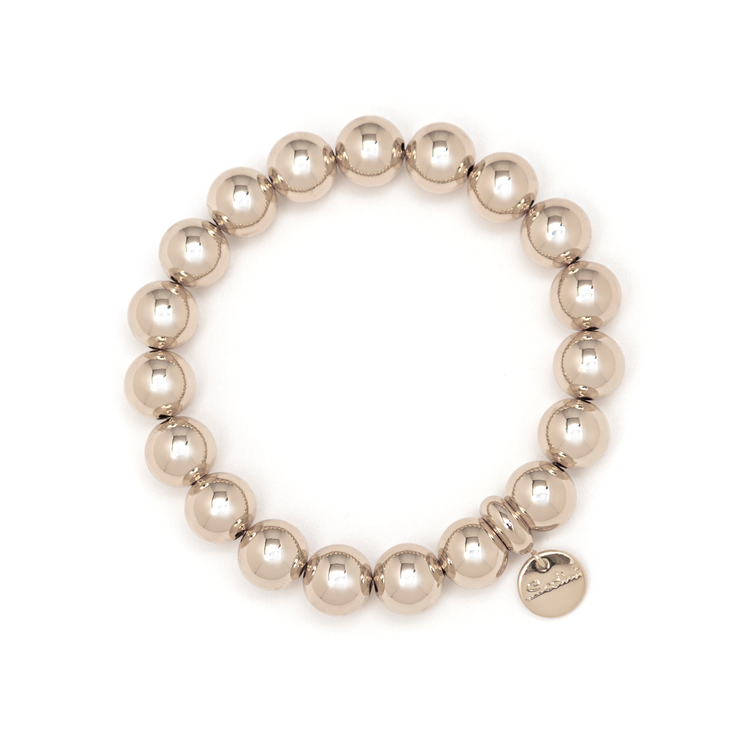 Bracciale con ciondolo riempito in oro 18 carati: bracciale con targhetta con sole e iniziale - Italia Bracciale con ciondolo riempito in oro 18 carati: bracciale con targhetta con sole e iniziale - Italia