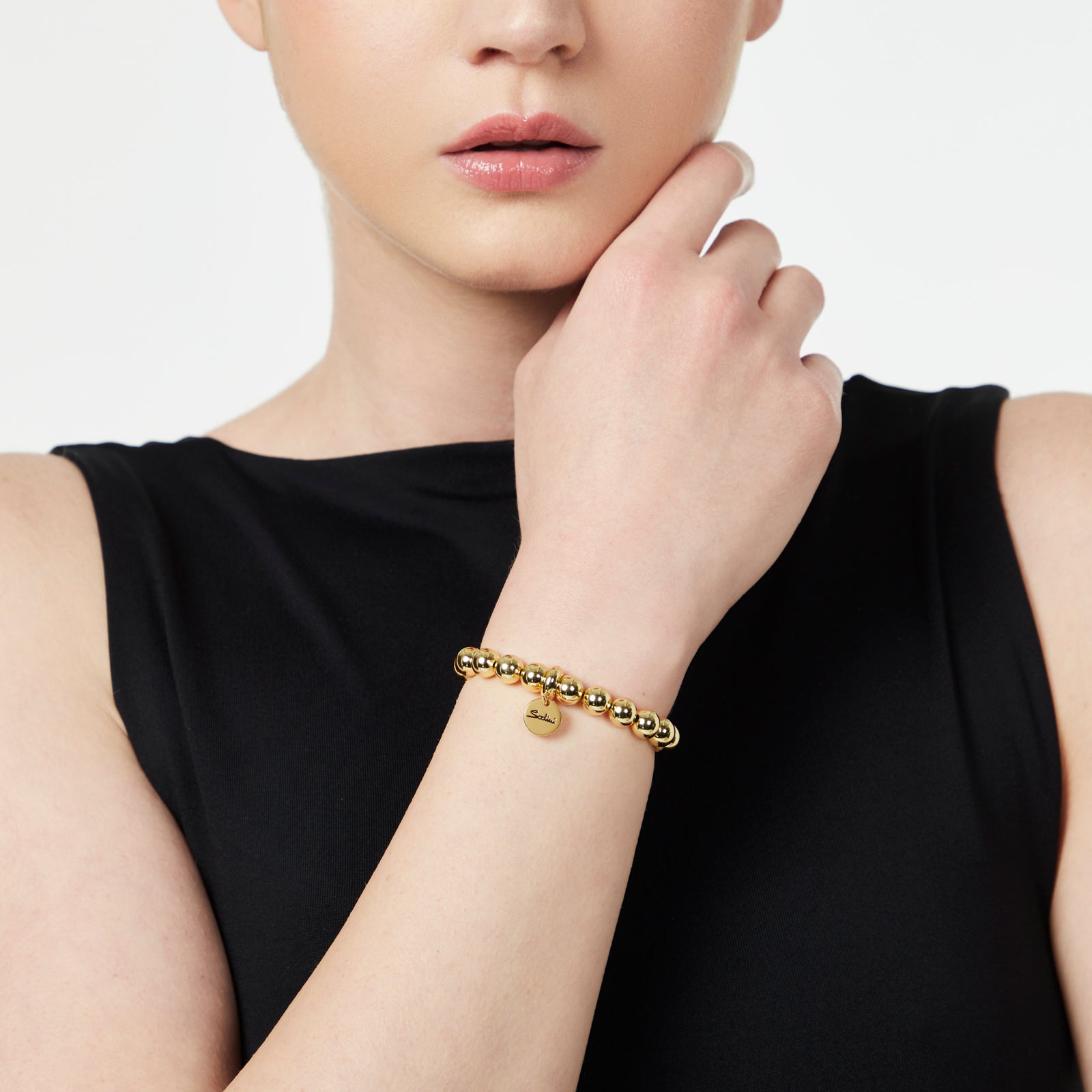 Elastic bracelet small boule Sissi - Gold - Sodini Bijoux