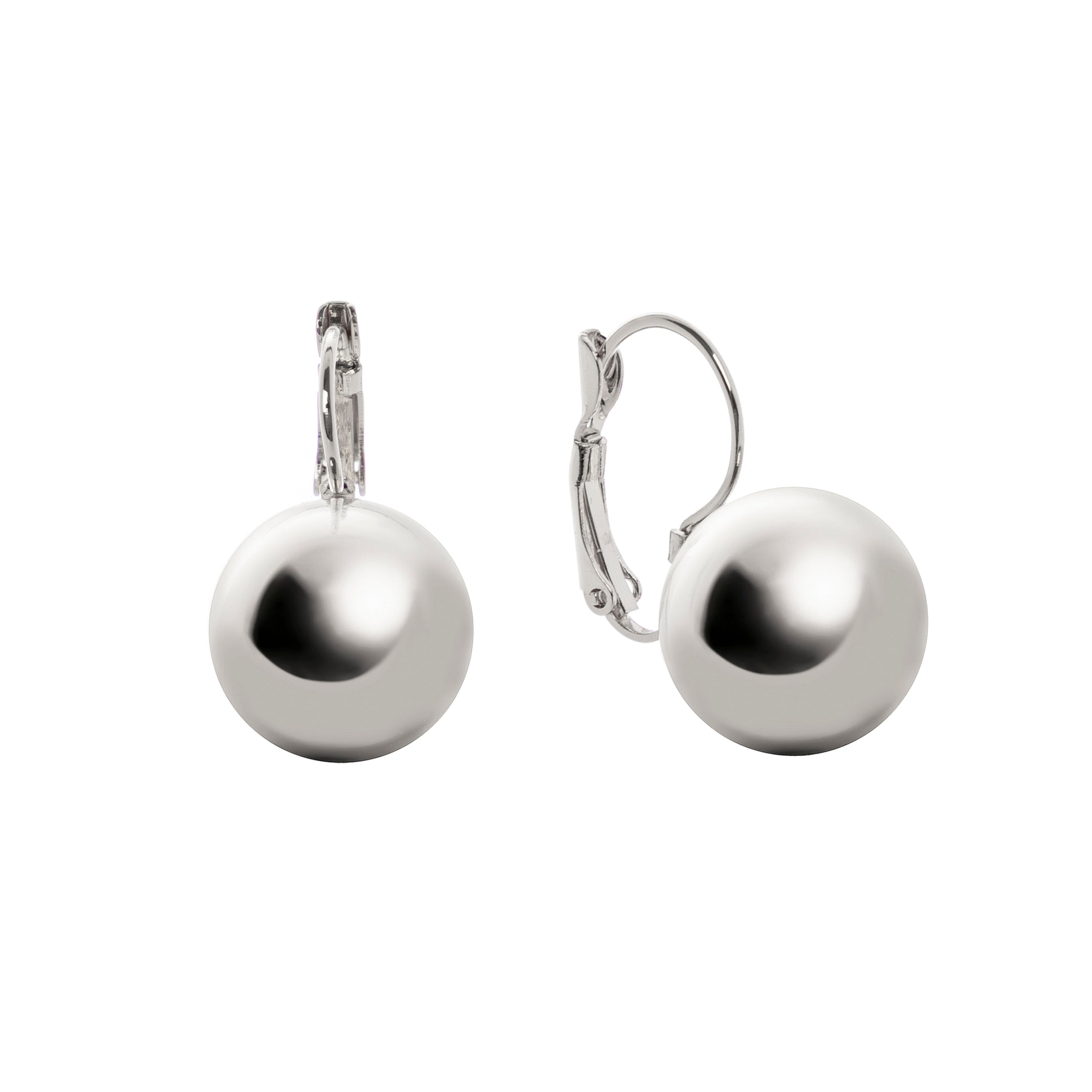 Orecchini sfera lucida ø 10 mm placcati oro bianco in argento 925 Orecchini sfera lucida ø 10 mm placcati oro bianco in argento 925