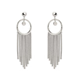 Circle and fringe clip earrings Cleopatra - Silver - Sodini Bijoux