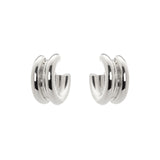 Double hoop earrings Cleopatra - Silver - Sodini Bijoux