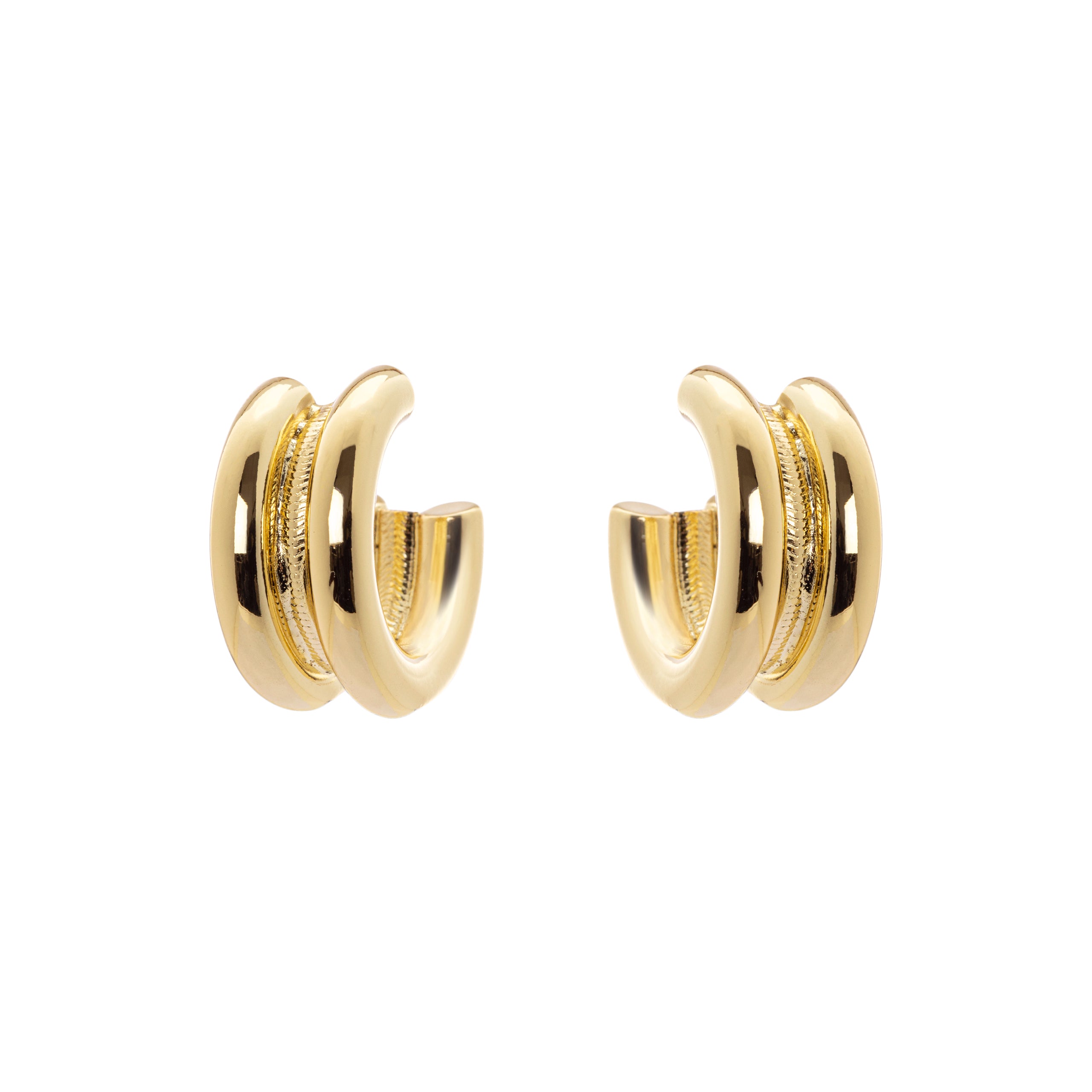Double hoop earrings Cleopatra - Gold - Sodini Bijoux