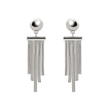 Barrette and fringe earrings Cleopatra - Silver - Sodini Bijoux