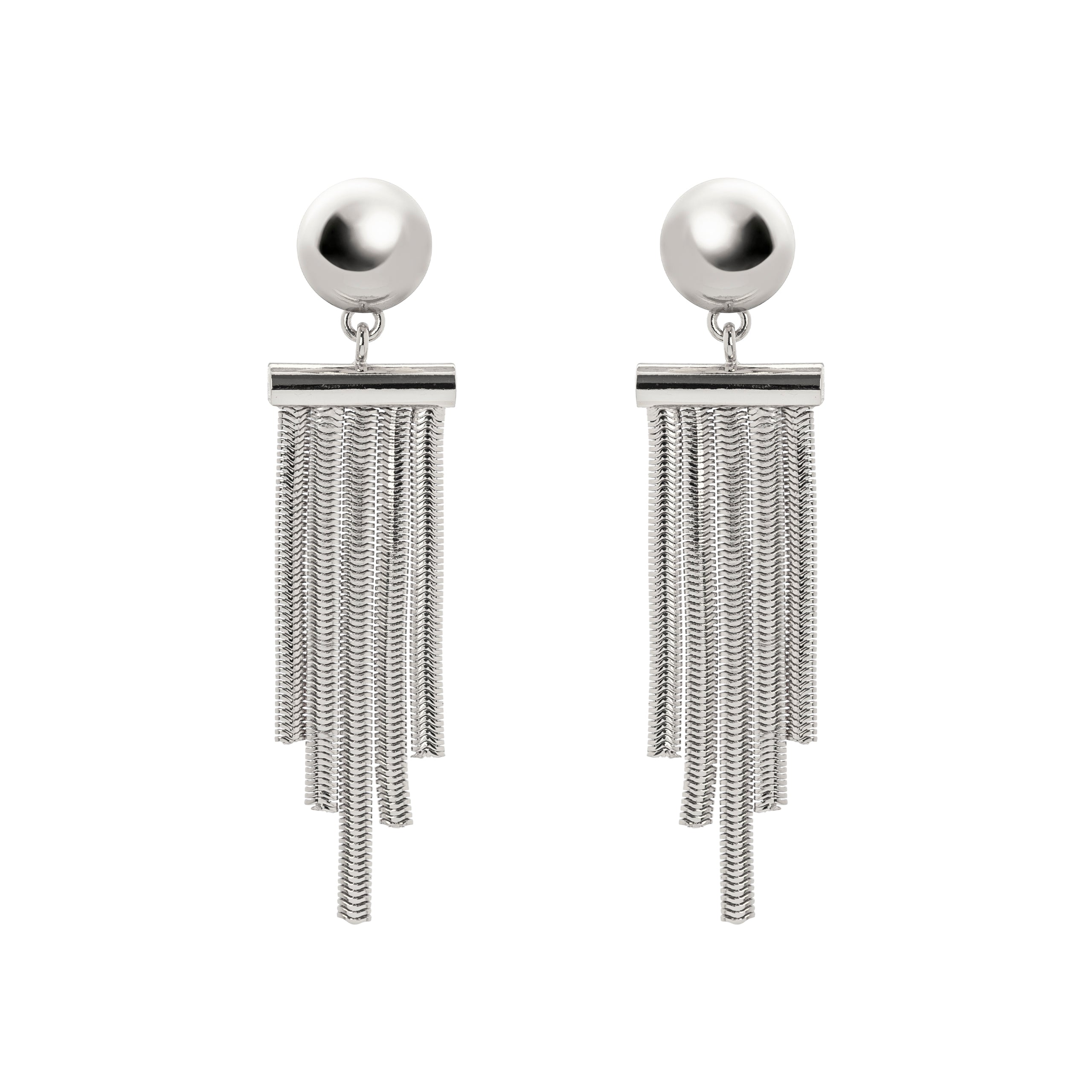 Barrette and fringe earrings Cleopatra - Silver - Sodini Bijoux