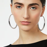 Big hoop earrings Isabel - Silver - Sodini Bijoux