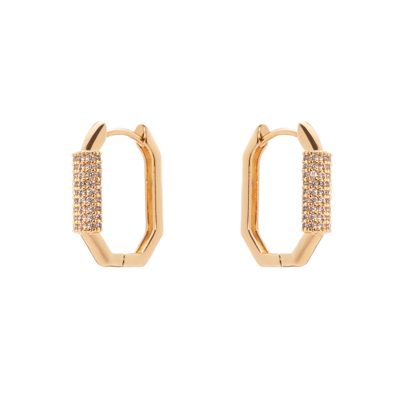 Piccoli orecchini mini cerchio ottagonale Ginevra - Oro - Sodini Bijoux