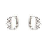 Orecchini mini cerchio e tre zirconi Ginevra - Argento - Sodini Bijoux