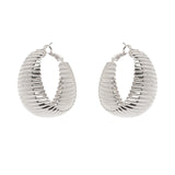 Domus Flared Hoop Earrings - Silver - Sodini Bijoux