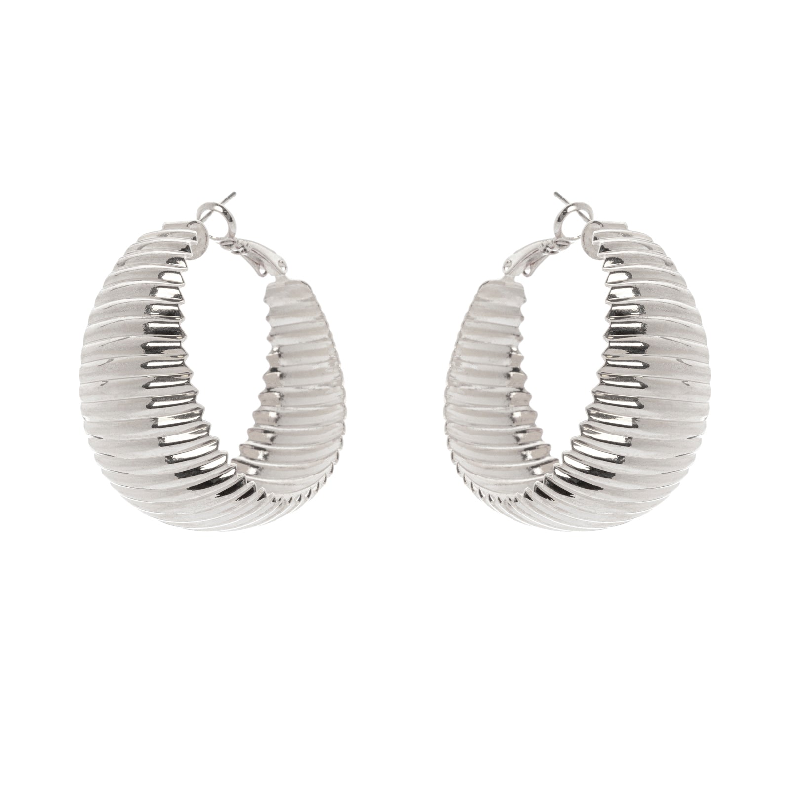 Domus Flared Hoop Earrings - Silver - Sodini Bijoux