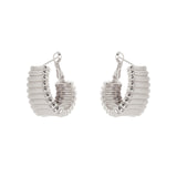 Orecchini a cerchio con fascia a strisce Domus - Argento - Sodini Bijoux
