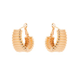 Orecchini a cerchio con fascia a strisce Domus - Oro - Sodini Bijoux