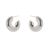 Orecchini a cerchio rigato Domus - Argento - Sodini Bijoux