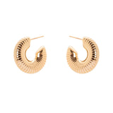 Domus Striped Hoop Earrings - Gold - Sodini Bijoux