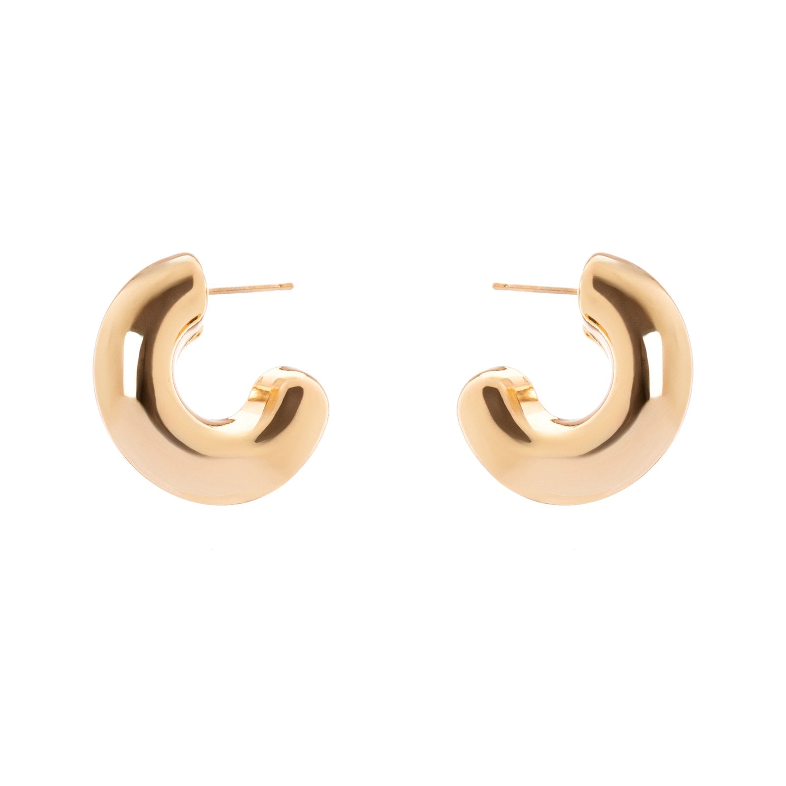 Domus Cylindrical Hoop Earrings - Gold - Sodini Bijoux