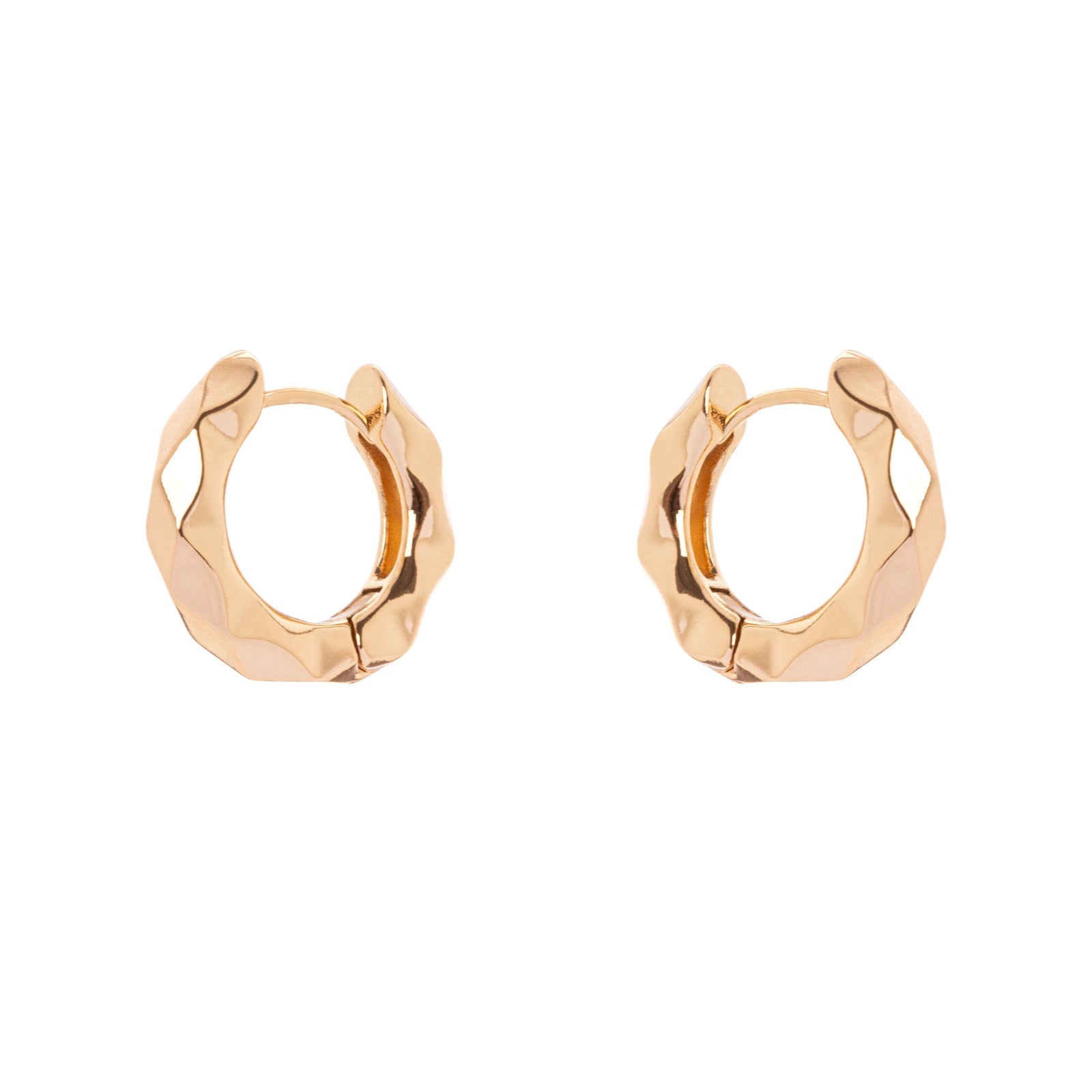 Domus Faceted Hoop Earrings - Gold - Sodini Bijoux