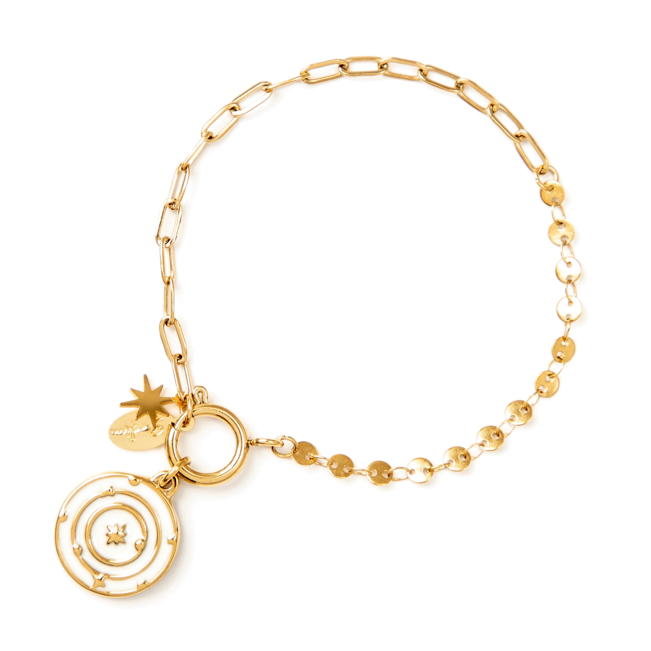 Bracciale catena a due stili Samba - Oro e bianco - Sodini Bijoux