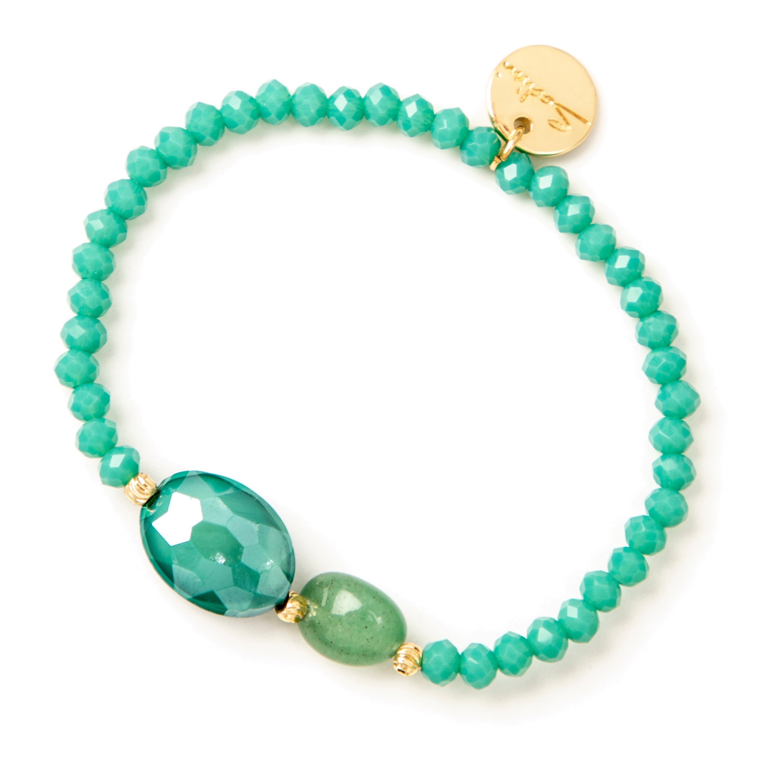 Bracciale elastico perline e bonbon Samba - Turchese - Sodini Bijoux